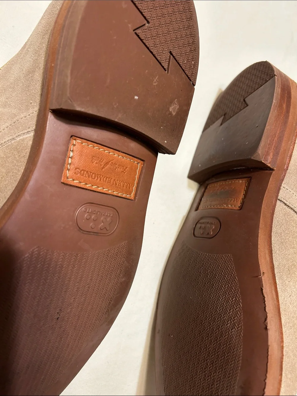 Allen Edmonds Taupe Suede Derby Shoes